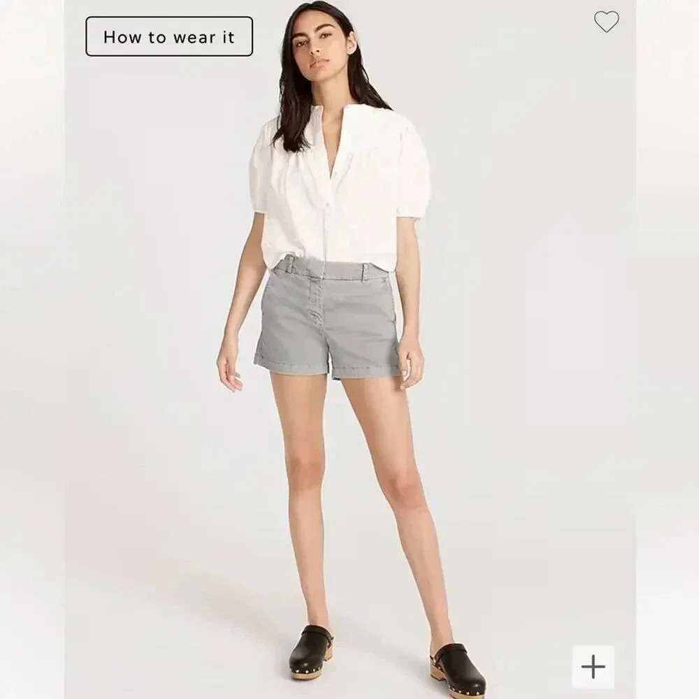 J Crew 4" stretch chino short Size 16 NWT Storm Grey